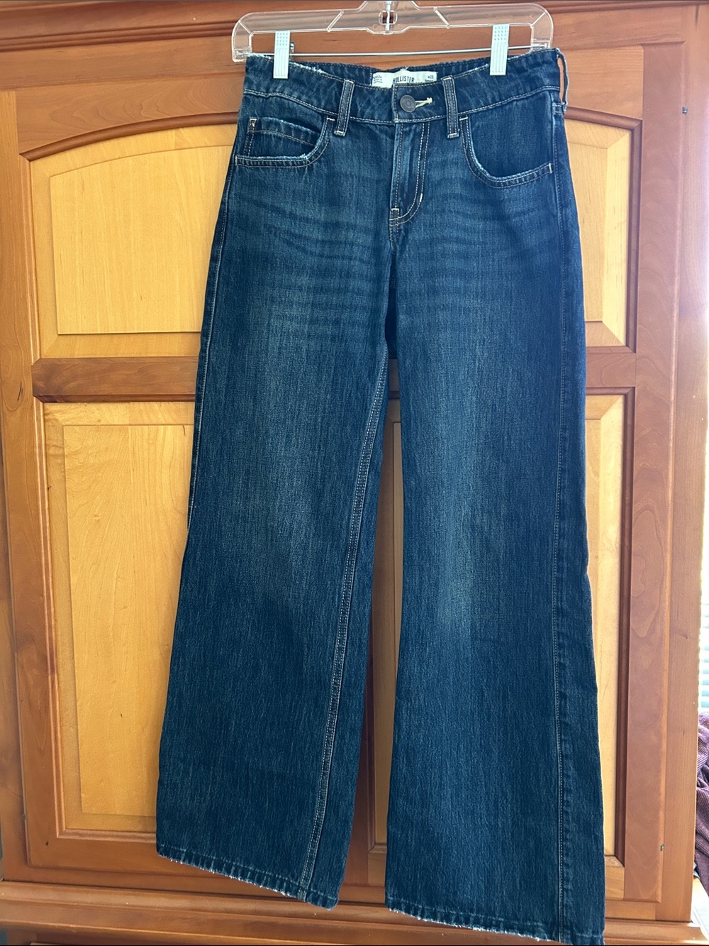Hollister Dark Indigo Wide-Leg High-Rise Jeans
